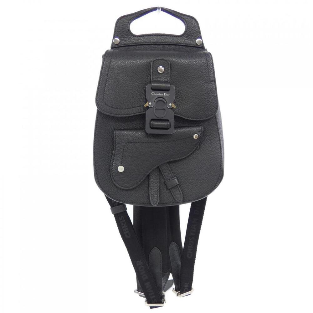 Dior Saddle backpack black grained calfskin leather